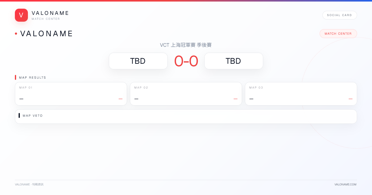 VALONAME Match Report - TBD vs TBD