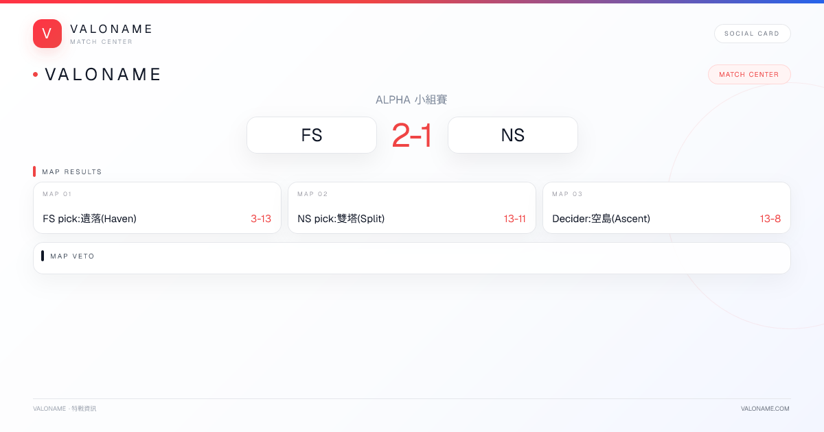 VALONAME Match Report - FS vs NS